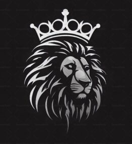 Majestätischer Löwe und Krone